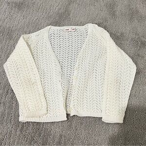 Condor little girl white knit cardigan